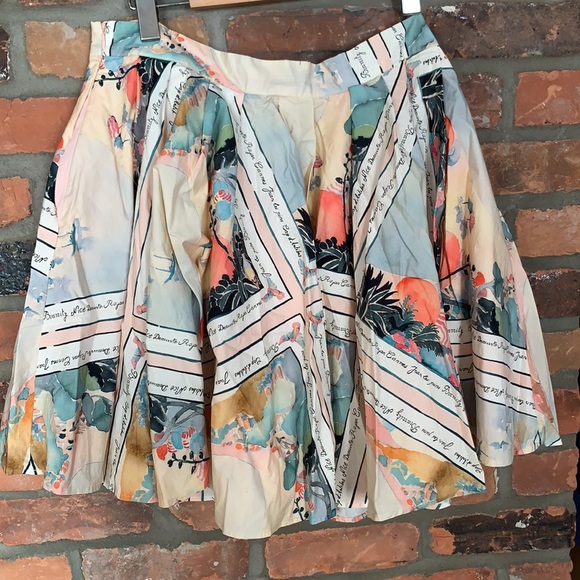 Printed flared mini skirt with pastel painting like design from H&M - Picture 5 of 5